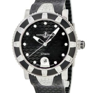 ユリスナルダン ULYSSE NARDIN マリーン レディー ダイバー 8103-101 純正ダイヤ ブラック 黒 デイト メンズ レディース 腕時計自動巻き ブラック 【中古】