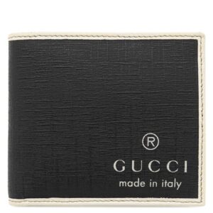 グッチ GUCCI 二つ折り財布 GGスプリーム GGスプリームキャンバス ブラック×ホワイト コンパクト 黒 白 ロゴ PVC 170410 【中古】