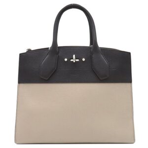 ルイヴィトン LOUIS VUITTON ハンドバッグ シティ スティーマーMM レザー ノワール×ベージュ シルバー金具 黒 ショルダーストラップ欠品 M54314 FO0187 【中古】