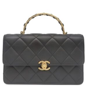 シャネル CHANEL 2WAYバッグ マトラッセ トップハンドル レザー ブラック ゴールド金具 ココマーク ロゴ AS4730 ランダムシリアル 【保存袋】 【中古】中古美品