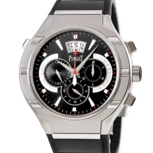 ピアジェ PIAGET ポロ 45 クロノグラフ P10534 G0A34002 OH済 ブラック バー デイト 2タイムゾーン表示 メンズ 腕時計自動巻き ブラック 【中古】