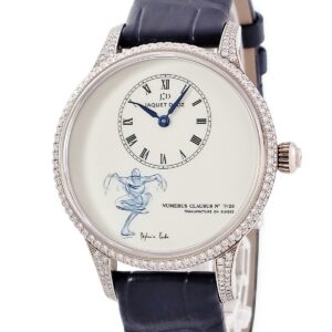 ジャケ・ドロー Jaquet Droz プティウール ミニット ミニアチュール ペインティング J005014210 WG ダイヤ 限定 メンズ 腕時計自動巻き ホワイト 【中古】中古美品