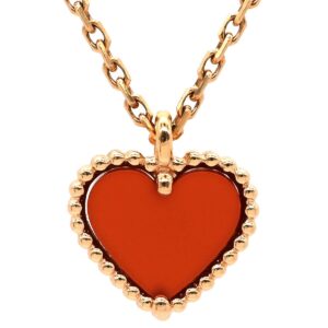 ヴァンクリーフアーペル Van Cleef & Arpels ネックレス スウィート ハート ペンダント レッド×ピンクゴールド K18 18K PG RG カーネリアン 紅玉髄 VCARN59N00 【中古】中古美品