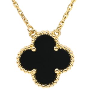 ヴァンクリーフアーペル Van Cleef & Arpels ネックレス ヴィンテージ アルハンブラ ペンダント ブラック×イエローゴールド Au750 18K 黒 オニキス VCARA45800 【修理証明書】 【中古】新品同様品