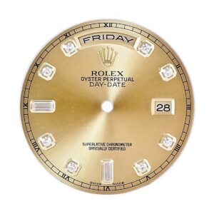 ロレックス ROLEX 腕時計パーツ 純正 デイデイト 118238A用 ダイアル ステンレススチール 純正ダイヤモンド シャンパンゴールド ダイヤインデックス 三針 文字盤 カレンダーディスク シャンパンゴールド 【中古】中古美品