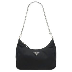 プラダ PRADA 2WAYバッグ Re-Edition 2005 Re-Nylon バッグ ナイロン レザー ブラック シルバー金具 黒 三角ロゴプレート 1BH204 【中古】中古美品