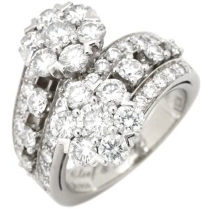 ヴァンクリーフアーペル Van Cleef & Arpels リング 指輪 スノーフレイク ドゥーブル フルール プラチナシルバー #51(JP11) ダイヤ 雪の結晶 10.5号 VCAR03RG51 【箱】 【中古】
