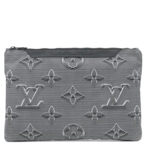 ルイヴィトン LOUIS VUITTON セカンドバッグ ポシェット リバーシブル ナイロン レザー ブラック系×レインボー マットブラック金具 クラッチ ポーチ M68777 FH4149 【中古】中古美品