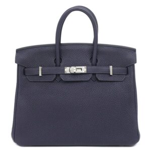 エルメス HERMES ハンドバッグ バーキン 25 トゴ ブルーニュイ シルバー金具 紺 D 【保存袋】 【中古】中古美品
