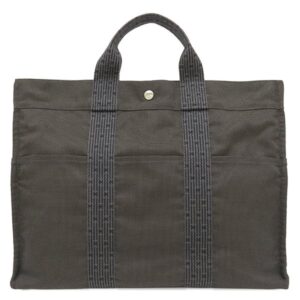エルメス HERMES トートバッグ エールライントート MM キャンバス グレー シルバー金具 鍵・カデナ欠品 【中古】新品同様品
