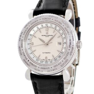 ヴァシュロン・コンスタンタン VACHERON CONSTANTIN エヴァシオン ワールドタイム 48250/000G K18WG無垢 GMT 限定 メンズ 腕時計自動巻き シルバー 【中古】中古美品