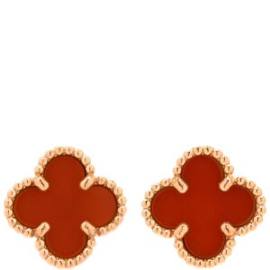 ヴァンクリーフアーペル Van Cleef & Arpels ピアス スウィート アルハンブラ レッド×ローズゴールド Au750 18K 18金 カーネリアン 紅玉髄 VCARN6BO00 【中古】中古美品