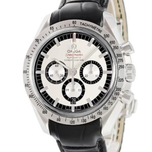 オメガ OMEGA スピードマスター シューマッハ レジェンド 3806.31.31 OH済 ブラック シルバー クロノグラフ メンズ 腕時計自動巻き シルバー 【中古】