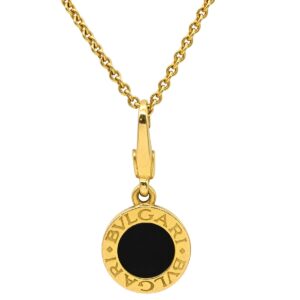 ブルガリ BVLGARI ネックレス ブルガリブルガリ イエローゴールド×ブラック ペンダント 18K 750 18金 オニキス 黒 【中古】中古品