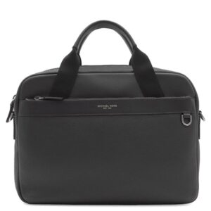 マイケルコース Michael Kors ビジネスバッグ グレイソン スリム ペブルドレザー ブリーフケース レザー ブラック シルバー金具 黒 A4サイズ 33S9MGYA2L 【保存袋】 【中古】
