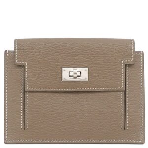 エルメス HERMES コインケース ケリーポケット コンパクト シェーブル エトゥープ シルバー金具 グレージュ Z 【中古】
