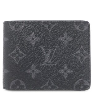 ルイヴィトン LOUIS VUITTON 二つ折り財布 ポルトフォイユ スレンダー モノグラムエクリプス モノグラムエクリプス 黒 M62294 RFID 【箱】 【中古】