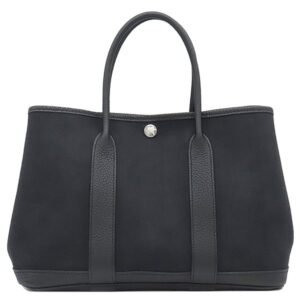 エルメス HERMES トートバッグ ガーデンパーティーTPM トワルシェブロン ネゴンダ ブラック シルバー金具 黒 C刻印 【中古】