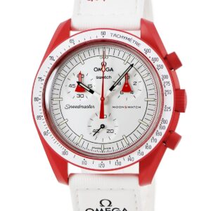 オメガ OMEGA スピードマスター バイオセラミック ムーンスウォッチ ミッション トゥ マーズ SO33R100 メンズ 腕時計クオーツ レッド 【中古】