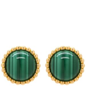 ヴァンクリーフアーペル Van Cleef & Arpels ピアス ペルレ クルール グリーン×イエローゴールド K18 18K YG マラカイト 孔雀石 VCARP4DS00 【中古】中古美品