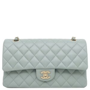 シャネル CHANEL ショルダーバッグ マトラッセ 25 ダブルフラップ キャビアスキン グリーン ゴールド金具 チェーンショルダー A01112 E7E59EP6 【保存袋】 【中古】中古美品