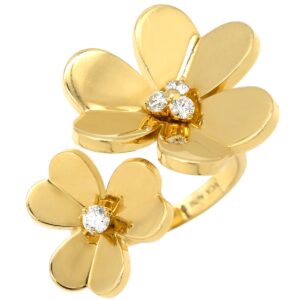 ヴァンクリーフアーペル Van Cleef & Arpels リング 指輪 フリヴォル アントレ レ ドア イエローゴールド #54(JP14) フラワー 4Pダイヤ 14号 VCARB67600 【箱】 【中古】中古品