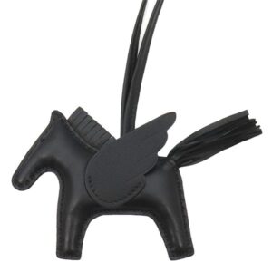 エルメス HERMES バッグチャーム ロデオPM ペガサス アニョーミロ ブラック 黒 単色 ソーブラック U 【中古】