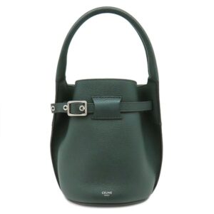セリーヌ CELINE 2WAYバッグ ビッグバッグ バケット ナノ レザー グリーン シルバー金具 ハンドバッグ ショルダーバッグ 【保存袋】 【中古】中古美品