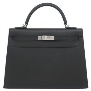 エルメス HERMES ハンドバッグ ケリー32 外縫い ヴォーエプソン ブラック シルバー金具 黒 2026年製 G 【箱】 【中古】未使用保管品