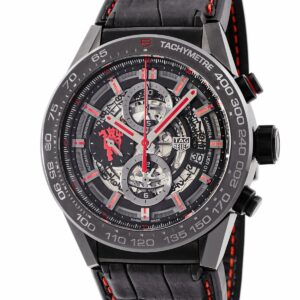 タグホイヤー TAG Heuer カレラ クロノグラフ マンチェスター ユナイテッド スペシャル CAR2A1J.FC6400 マンU メンズ 腕時計自動巻き ブラック 【中古】中古美品