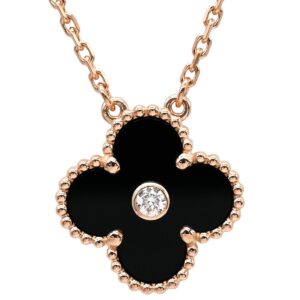 ヴァンクリーフアーペル Van Cleef & Arpels ネックレス ヴィンテージ アルハンブラ ブラックXローズゴールド PG 750 18K 2016年ホリデー オニキス ダイヤ 【修理証明書】 【中古】新品同様品