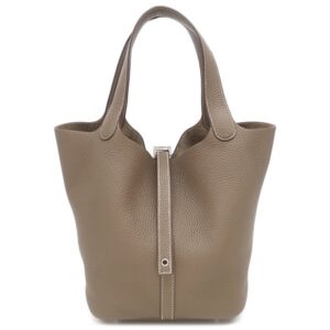 エルメス HERMES ハンドバッグ ピコタンロックMM トリヨンクレマンス エトゥープ シルバー金具 グレージュ U刻印 【箱】 【中古】