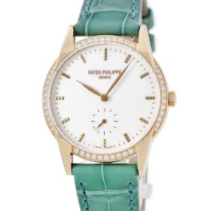 パテックフィリップ PATEK PHILIPPE カラトラバ 7122/200R-001 K18RG無垢 純正ダイヤ スモールセコンド レディース 腕時計手巻き ホワイト 【中古】