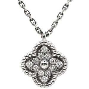 ヴァンクリーフアーペル Van Cleef & Arpels ネックレス スウィート アルハンブラ ペンダント ホワイトゴールド 750 K18 ダイヤ 12石 VCARO85900 【保証書】 【中古】中古美品
