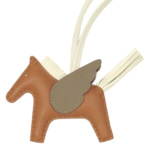 エルメス HERMES バッグチャーム ロデオPM ペガサス アニョーミロ ゴールド×クレ×エトゥープ 茶 オフホワイト グレージュ B 【中古】中古美品