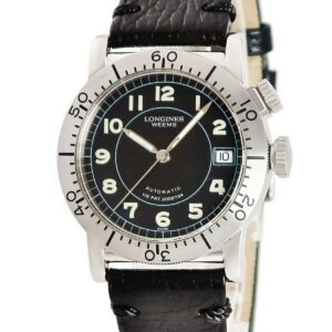 ロンジン LONGINES ウィームス L2.608.4.53.2 OH済 ブラック 黒 回転ベゼル デイト ヴィンテージ 限定 メンズ 腕時計自動巻き ブラック 【中古】