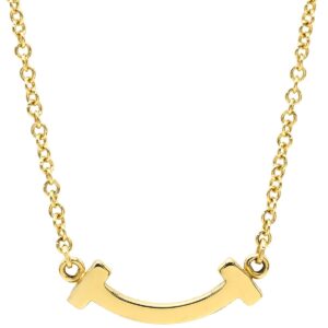 ティファニー Tiffany & Co ネックレス Tスマイル ミニ ペンダント イエローゴールド T＆Co. T smile K18YG Au750 18K 18金 62617640 【箱】 【中古】