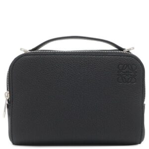 ロエベ LOEWE ショルダーバッグ クロスボディ カメラバッグ ミニ レザー ソフトグレインカーフ ブラック シルバー金具 黒 【保存袋】 【中古】