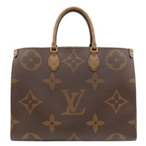 ルイヴィトン LOUIS VUITTON トートバッグ オンザゴー GM モノグラムキャンバス モノグラムリバースキャンバス モノグラム ゴールド金具 肩掛け 茶 M45320 RFID 【中古】中古美品