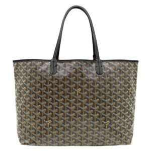 ゴヤール GOYARD トートバッグ サンルイPM PVCコーティングキャンバス ゴヤールディンキャンバス シュヴロッシュカーフスキン ブラック シルバー金具 リバーシブル ヘリンボーン 【保存袋】 【中古】中古美品