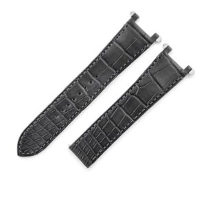 カルティエ Cartier 腕時計パーツ 純正 パシャ 41mm用 クロコバンド クロコダイル グレー 未使用 ベルト Dバックル用 本革 替え 21ｍｍ グレー バネ棒/金具付き 【中古】未使用保管品