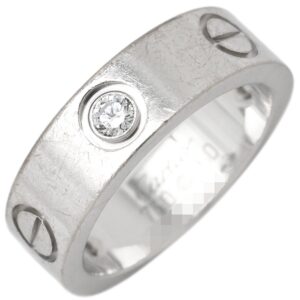 カルティエ Cartier リング 指輪 ラブリング ハーフダイヤ ホワイトゴールド #50(JP10) クラシックモデル LOVE Ring 750 18K 3粒 3石 10号 B4032500 【中古】中古品