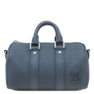 ルイヴィトン LOUIS VUITTON 2WAYバッグ キーポルXS レザー トリヨンレザー ブルー シルバー金具 青 ハンドバッグ ショルダー M81003 RFID 【中古】