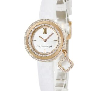 ヴァンクリーフアーペル Van Cleef & Arpels チャーム ミニ VCAR029800 K18PG無垢 純正ダイヤ アルハンブラ レディース 腕時計クオーツ シルバー 【中古】中古美品