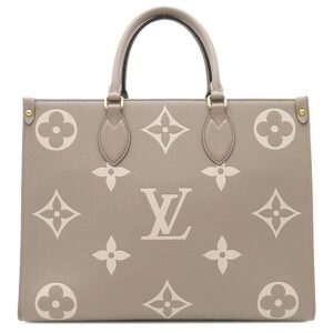 ルイヴィトン LOUIS VUITTON トートバッグ オンザゴー MM モノグラムアンプラント バイカラーモノグラムアンプラント トゥルトレール×クレーム ゴールド金具 グレー 肩掛け M45494 RFID 【保存袋】 【中古】