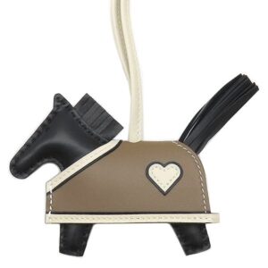 エルメス HERMES バッグチャーム ロデオ ロベオ クールPM アニョーミロ ブラック×クレ×エトゥープ 黒 オフホワイト グレージュ 2025年製 K 【箱】 【中古】