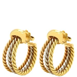 ブルガリ BVLGARI ピアス スリーカラー フープ ピアス イエローゴールド×ピンクゴールド×ホワイトゴールド 750 18K YG PG WG 【中古】中古美品