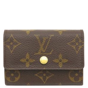 【★3％OFFクーポン】ルイヴィトン LOUIS VUITTON コインケース ポルト モネ プラ モノグラムキャンバス モノグラム ゴールド金具 茶 小銭入れ カードケース M61930 MI0014 【中古】中古美品