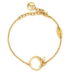 ルイヴィトン LOUIS VUITTON ブレスレット ブラスレ LV エクリプス メタル ゴールド LVサークル LVイニシャル M00761 LE1292 【箱】 【中古】中古美品