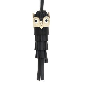 エルメス HERMES バッグチャーム シュエット アニョーミロ ヴォースイフト ブラック×グリミスティ×クレ 新品 未使用 黒 グレー フクロウ 2025年製 K 【箱】 【中古】